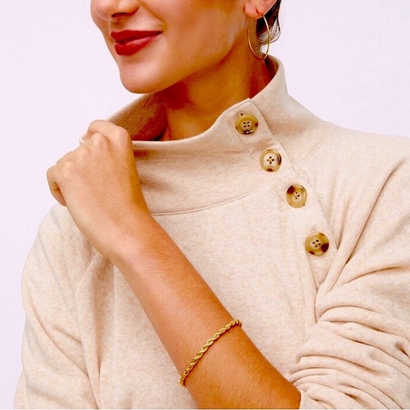 J Crew Wide Colllar Button Tunic in Oatmeal Heather​​ - Picture 1 of 5